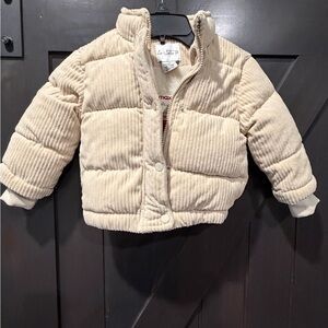 (Not sure of the brand) Cream Corduroy Kids Puffer Jacket